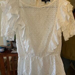 Elegant White Eyelet Lace Top
